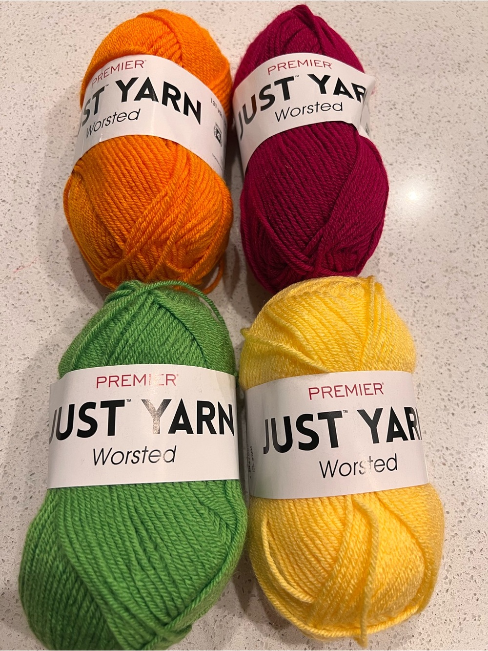 Premier Just Yarn Worsted Acrylic Yarn - (4) Skein Colorful Craft Lot